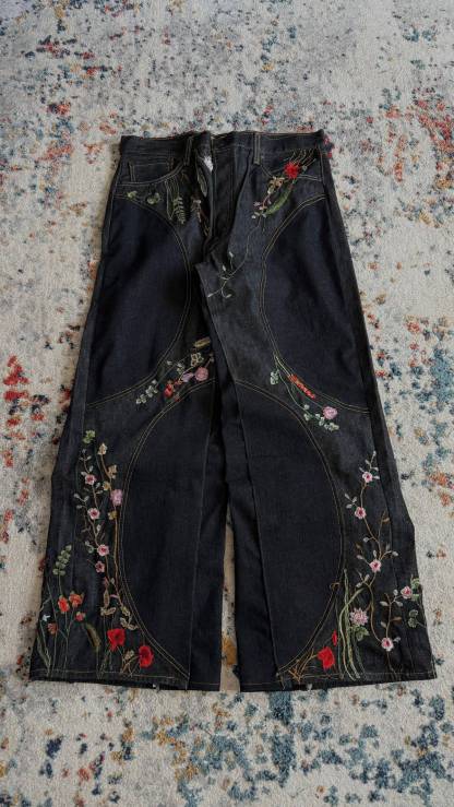 "FLORAL" BAGGY DENIM