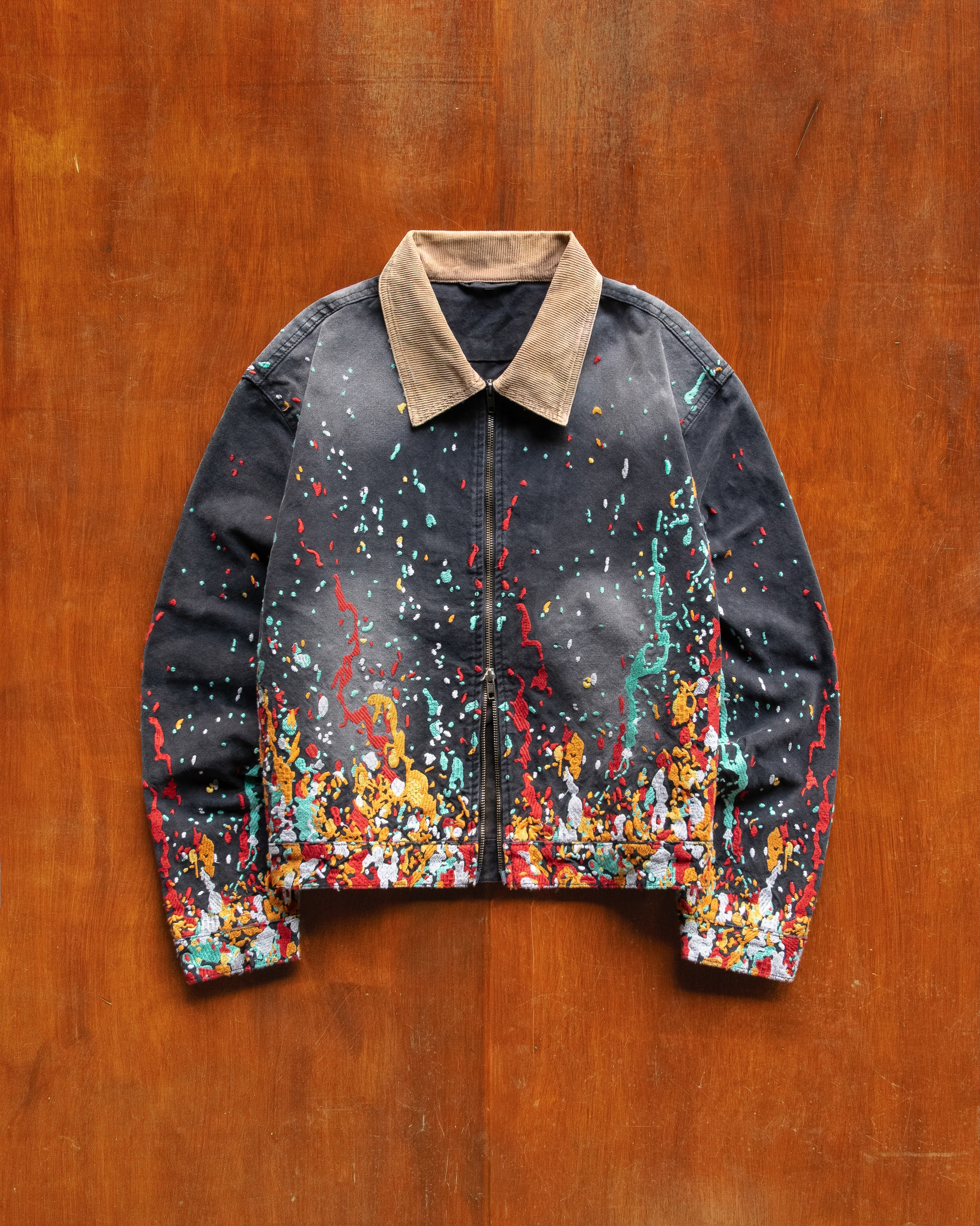 Splatter Stitch Washed Jacket