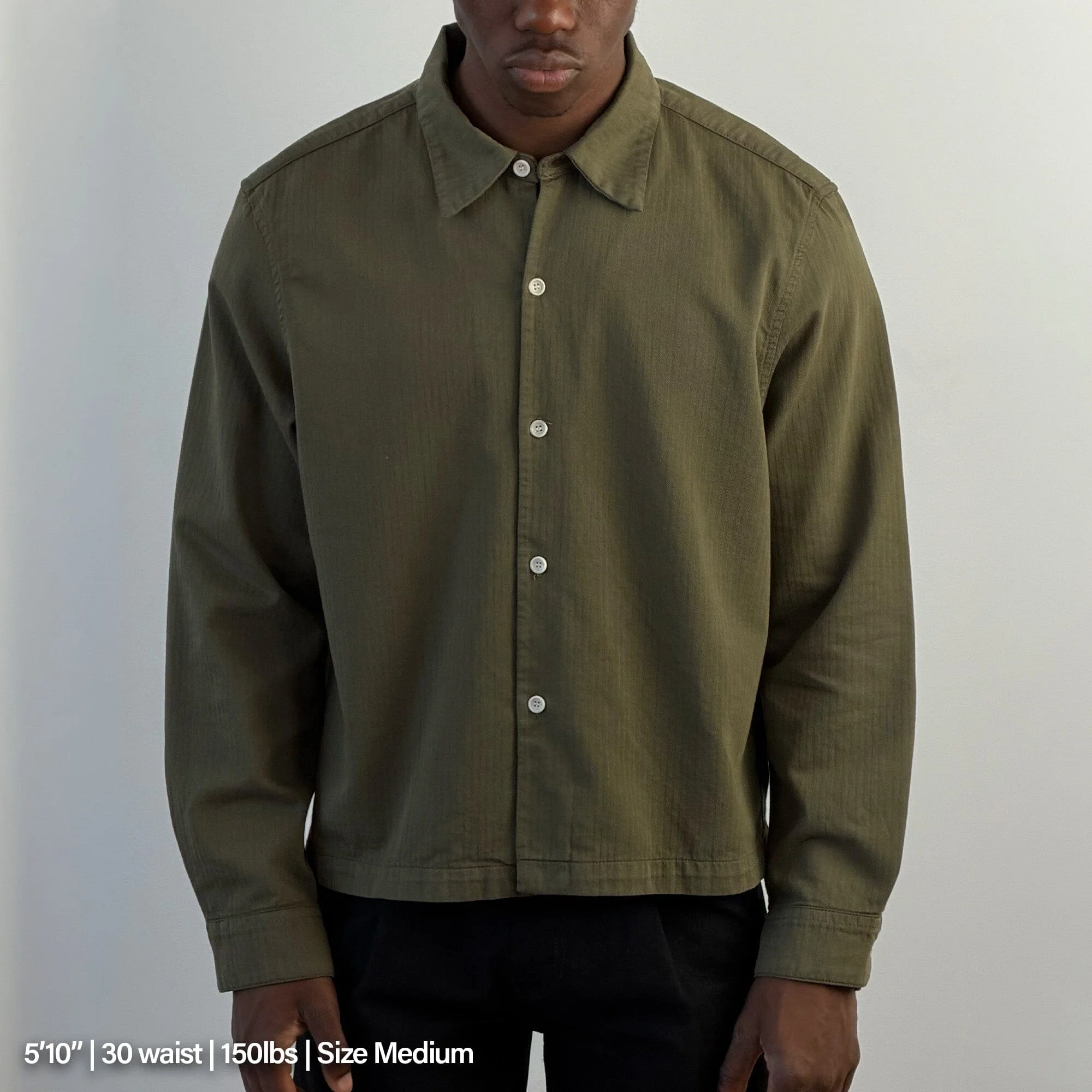 Newport Crop Button-Up  | Japanese Herringbone Twill