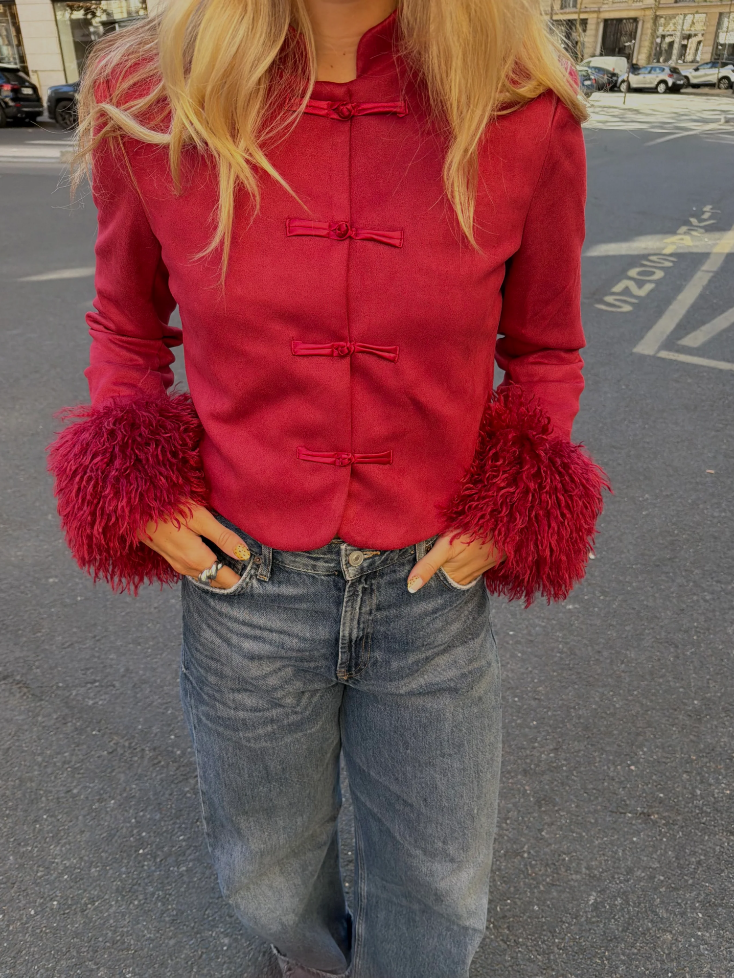 SUEDE FROG CLOSURE JACKET
