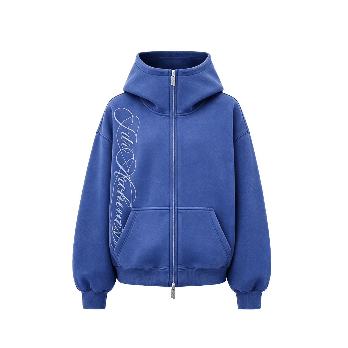 Washed Embroidery Zip Hoodie