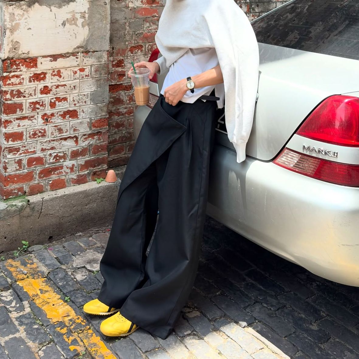 ASYMMETRICAL WRAP PANTS