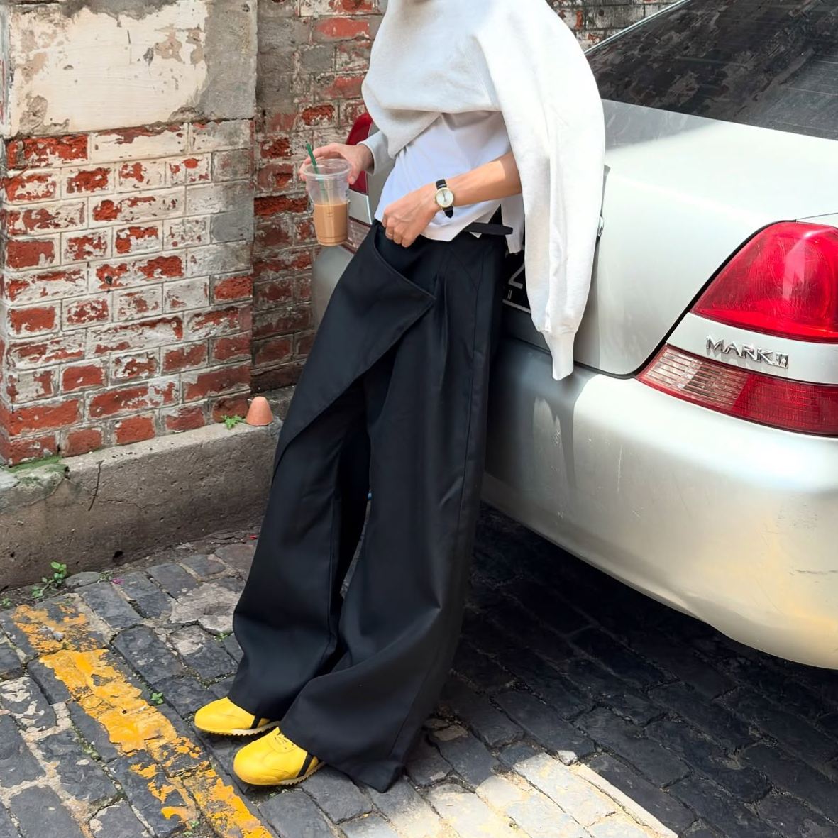 ASYMMETRICAL WRAP PANTS