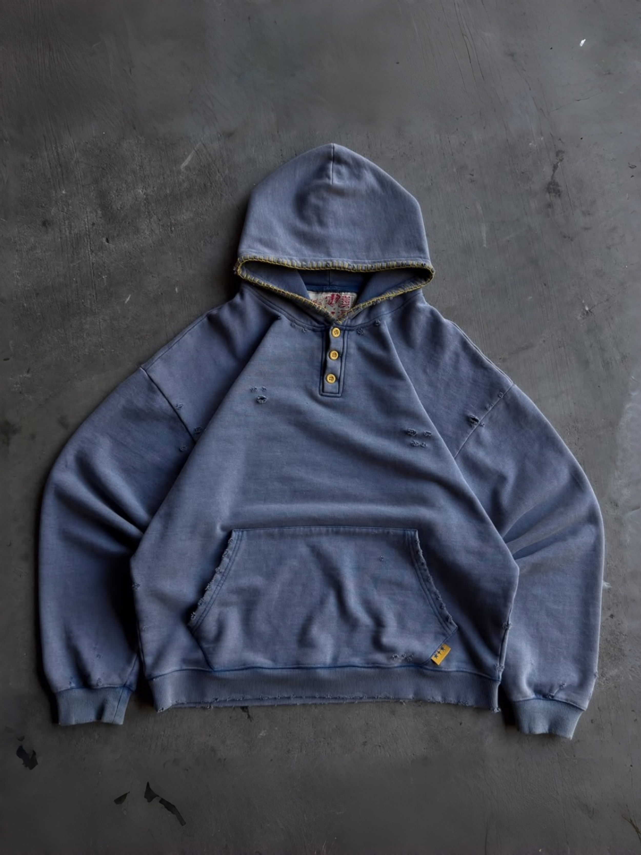 FRENCH TERRY HENLEY HOODIE