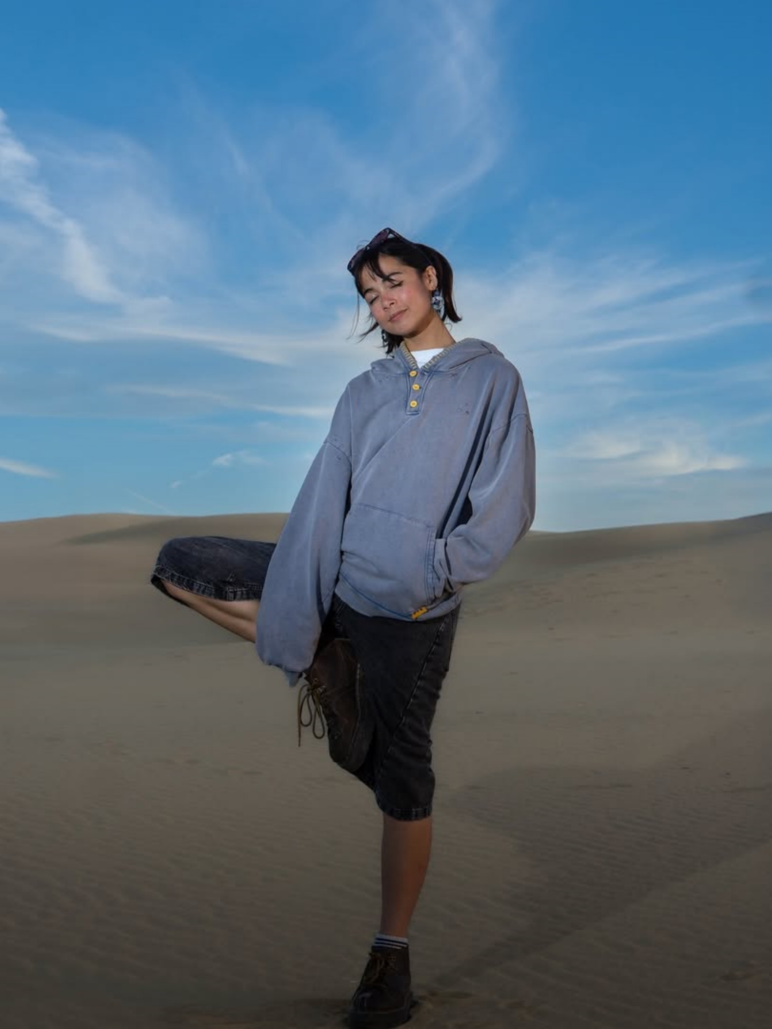 FRENCH TERRY HENLEY HOODIE