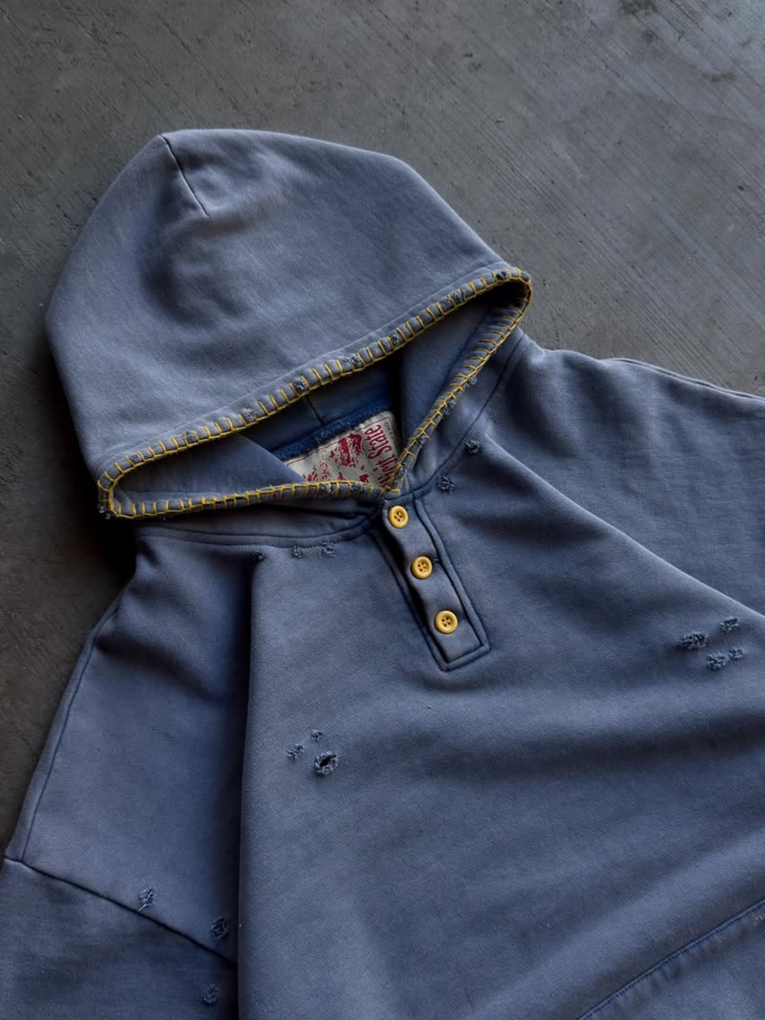 FRENCH TERRY HENLEY HOODIE
