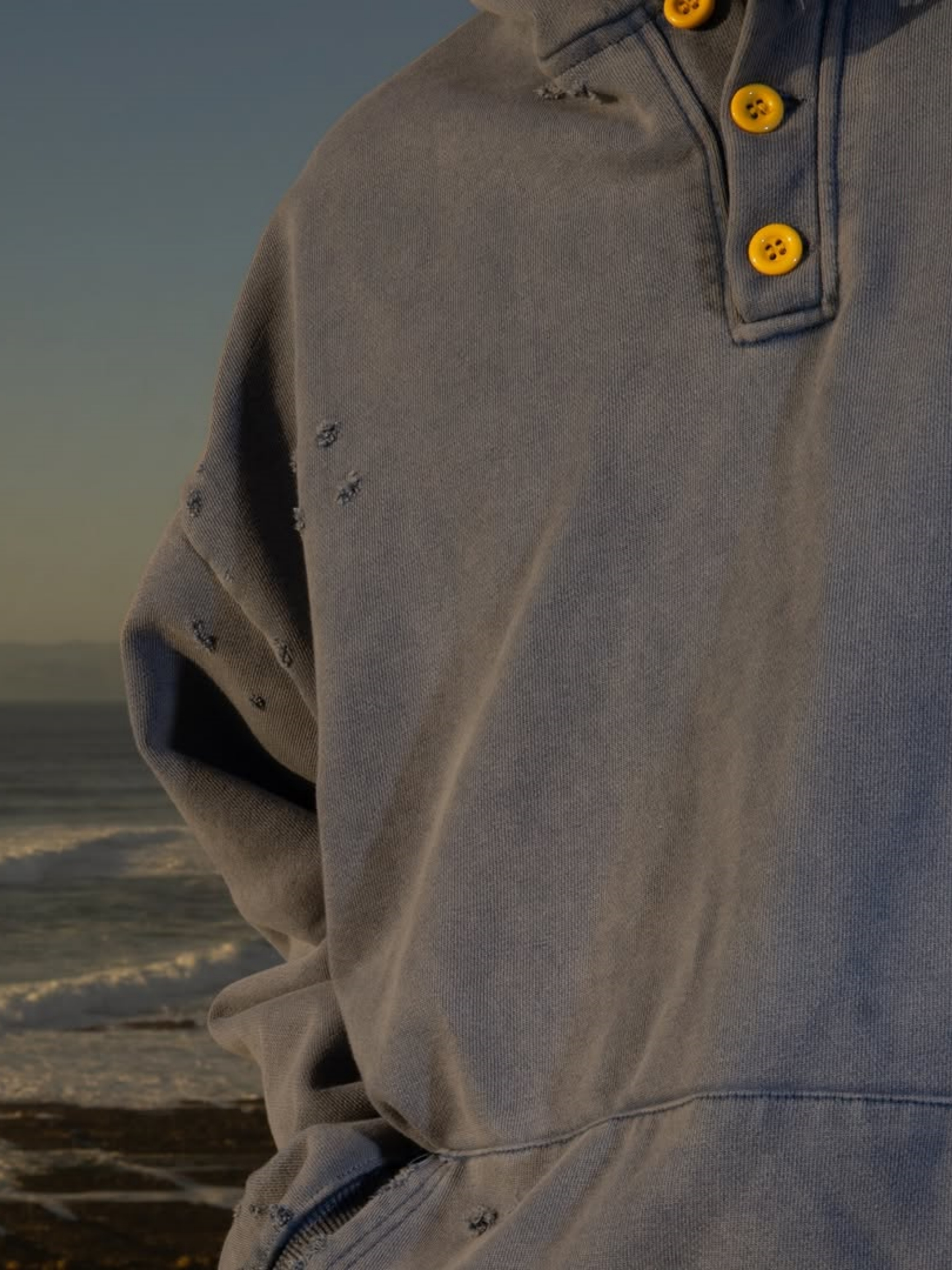 FRENCH TERRY HENLEY HOODIE
