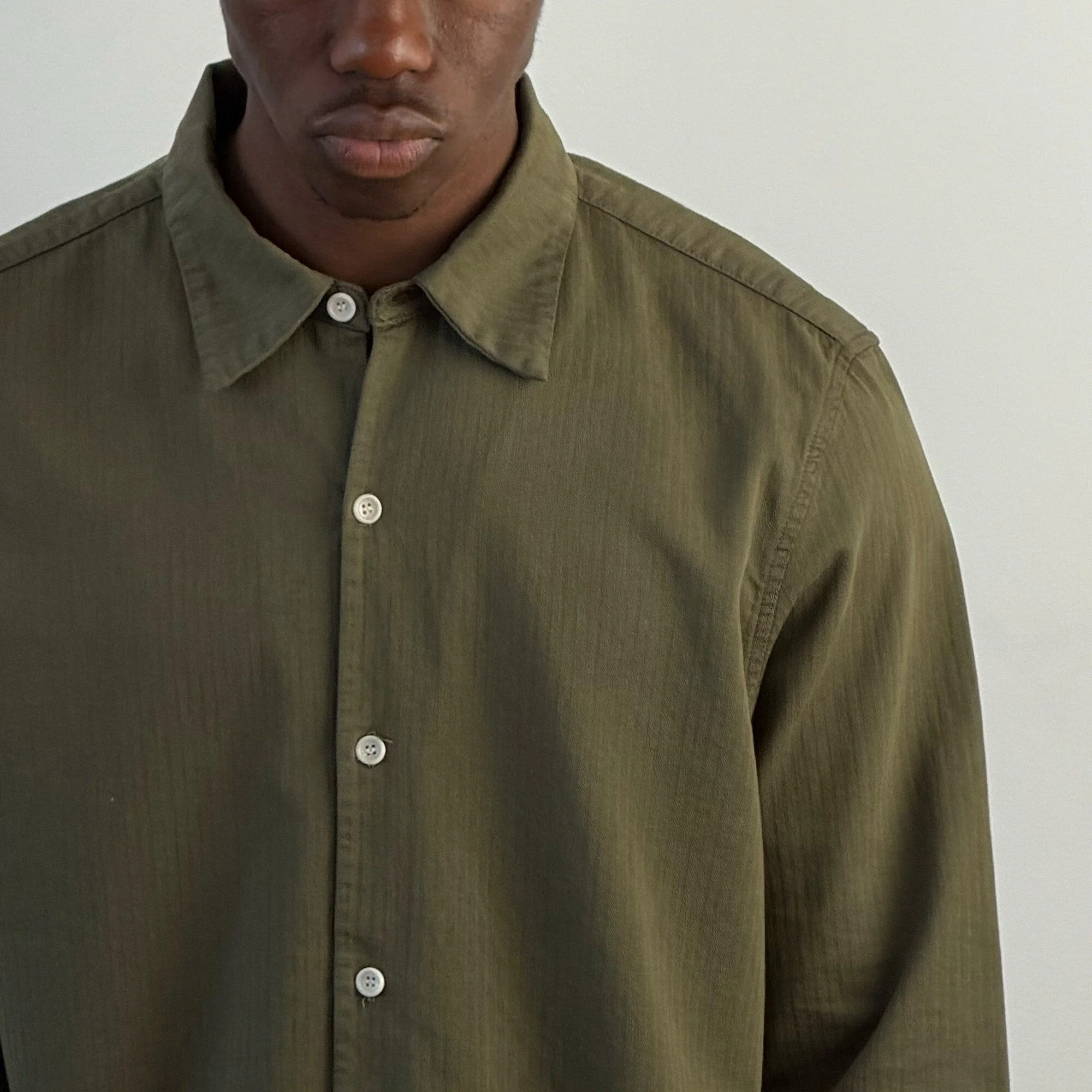 Newport Crop Button-Up  | Japanese Herringbone Twill