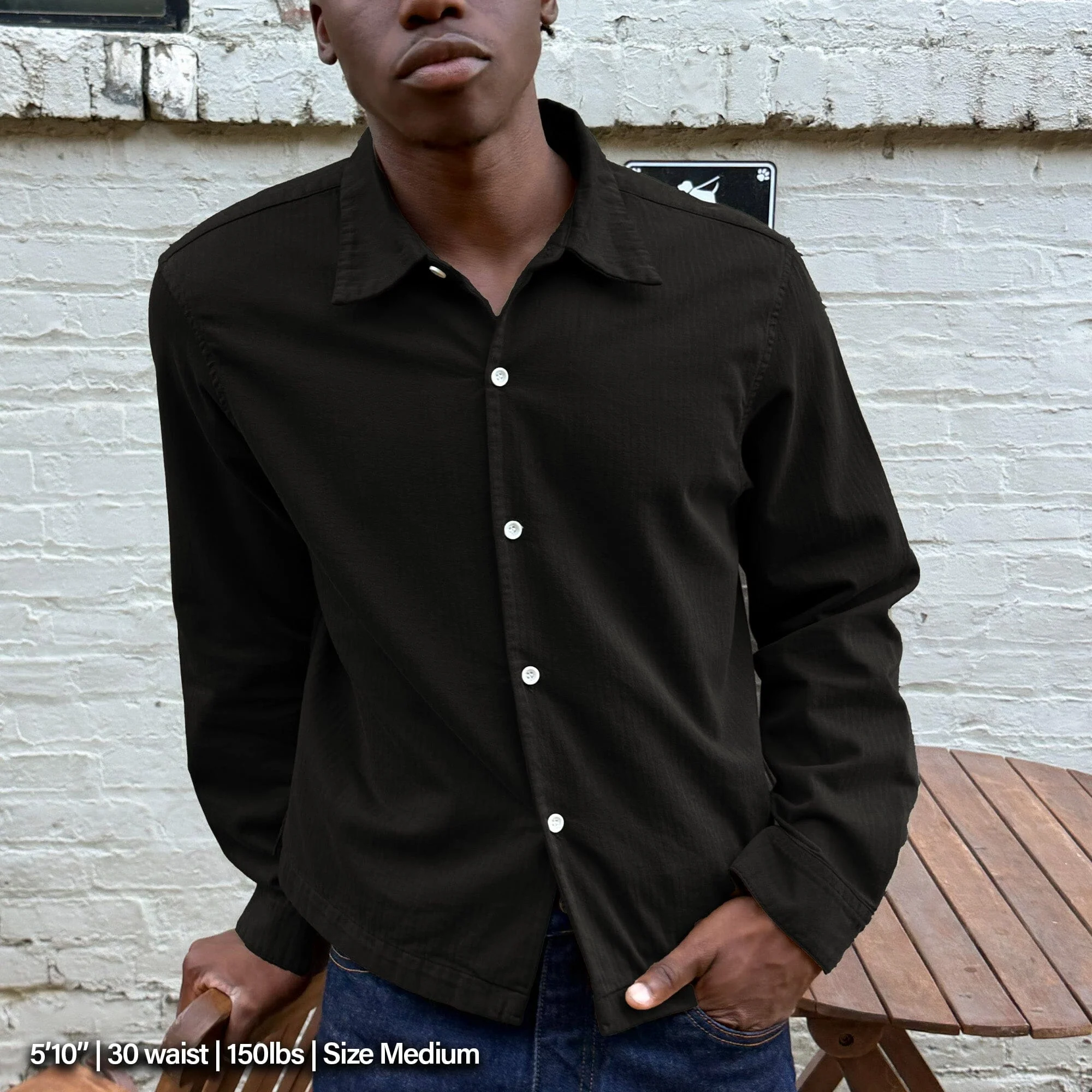 Newport Crop Button-Up  | Japanese Herringbone Twill