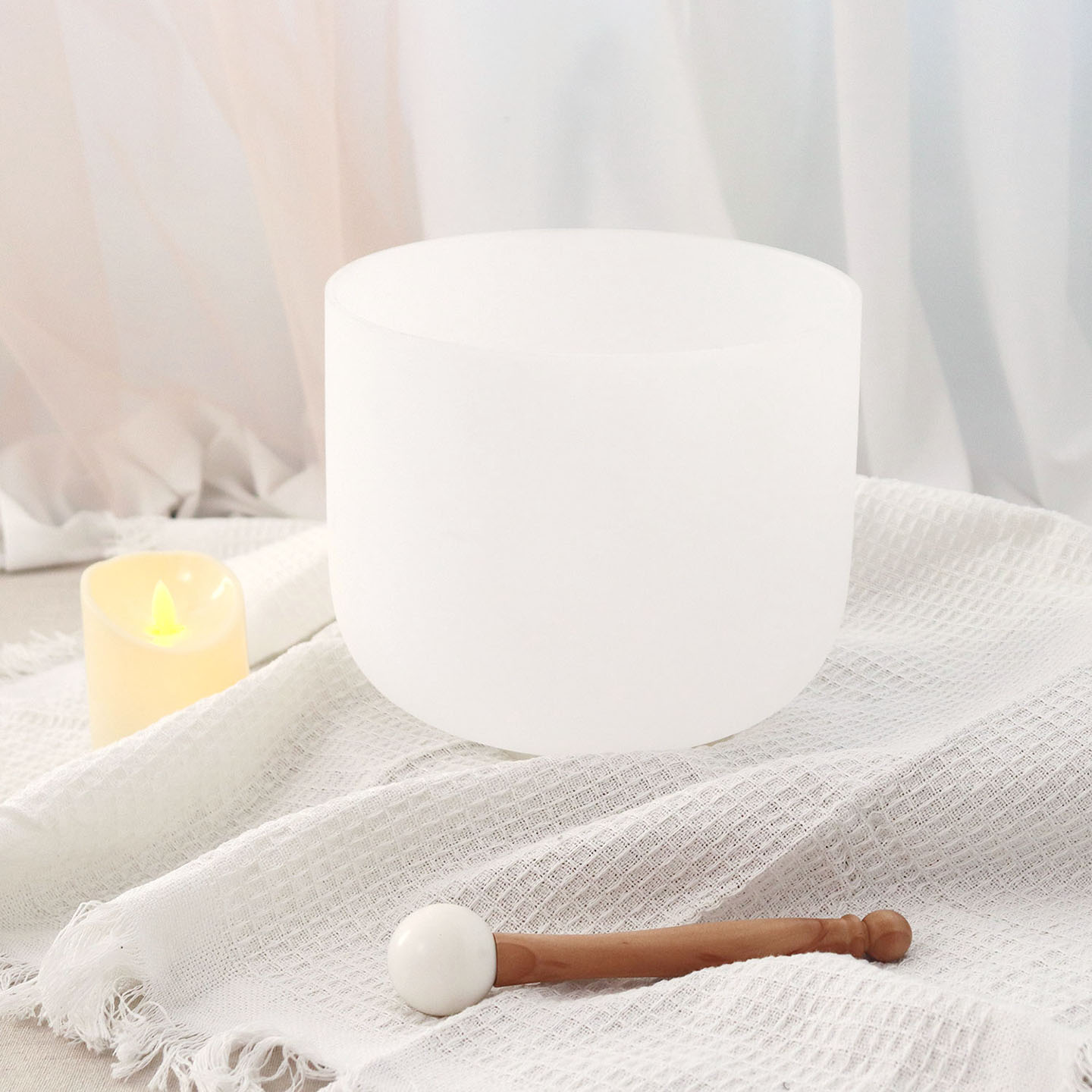 White Frosted crystal singing bowl