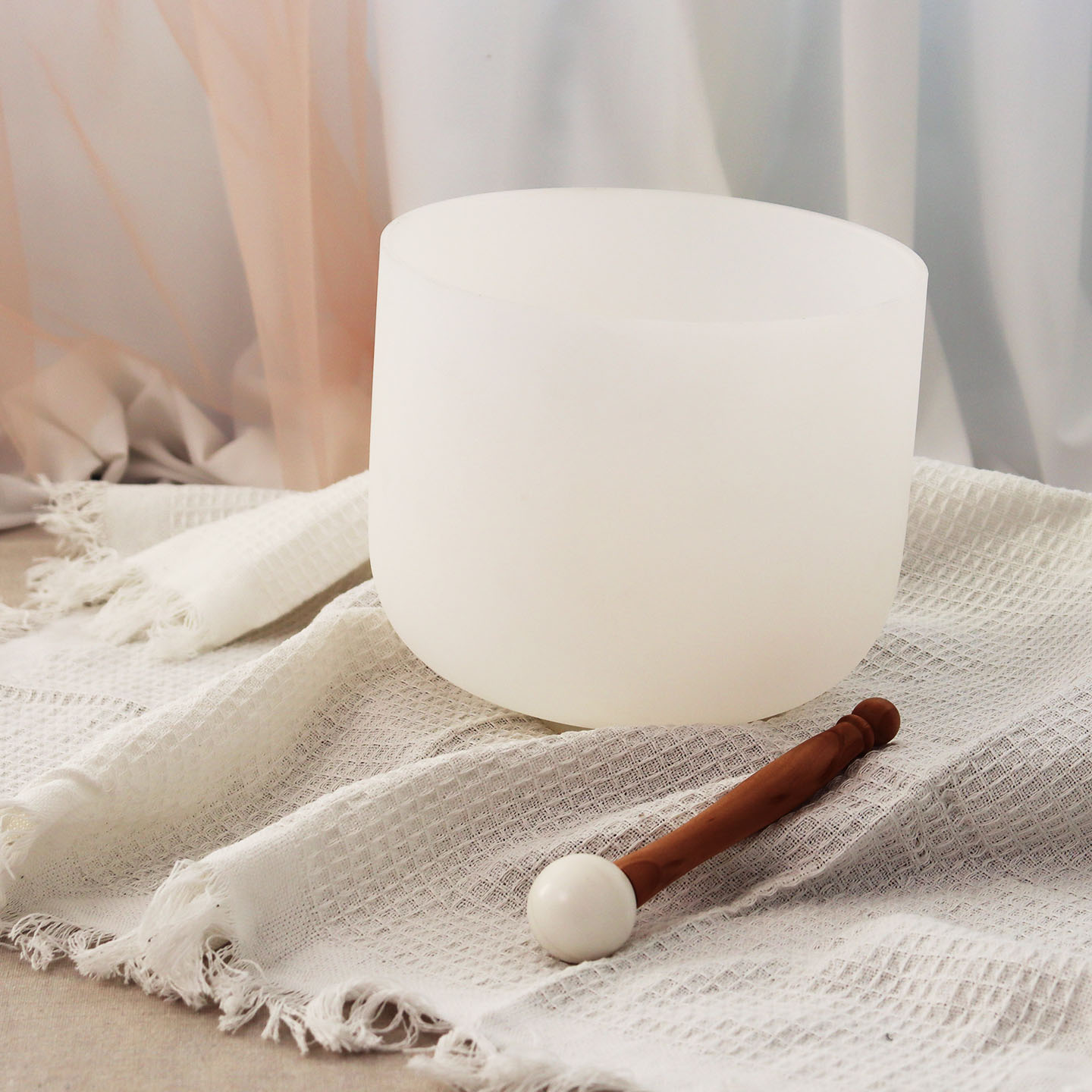 White Frosted crystal singing bowl
