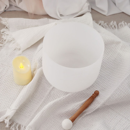 White Frosted crystal singing bowl