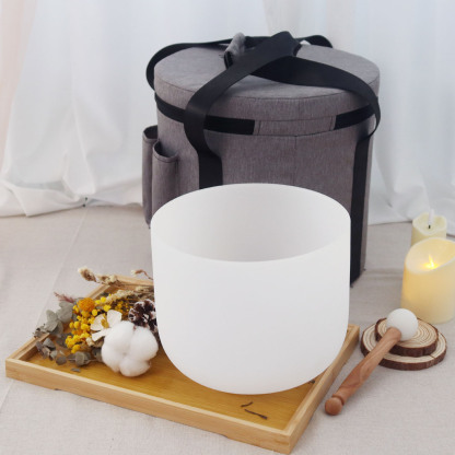 White Frosted crystal singing bowl