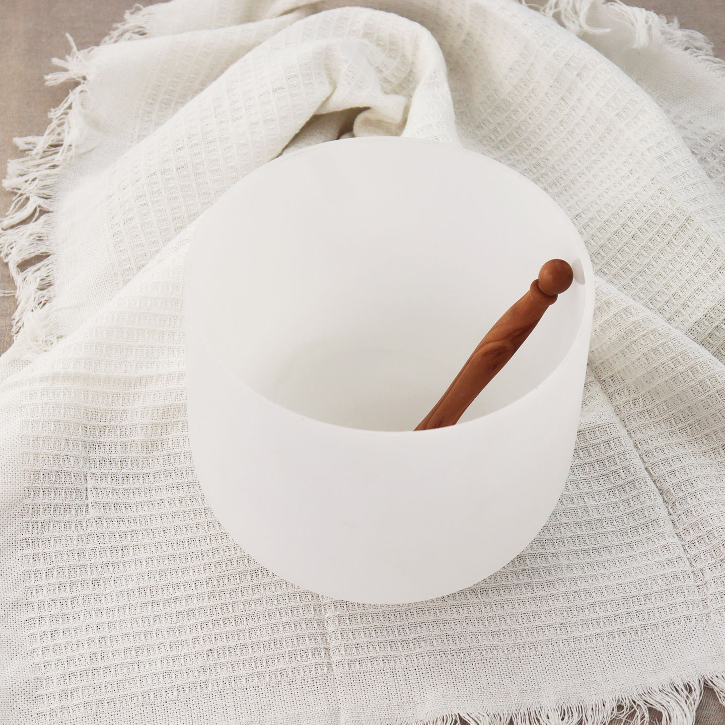 White Frosted crystal singing bowl