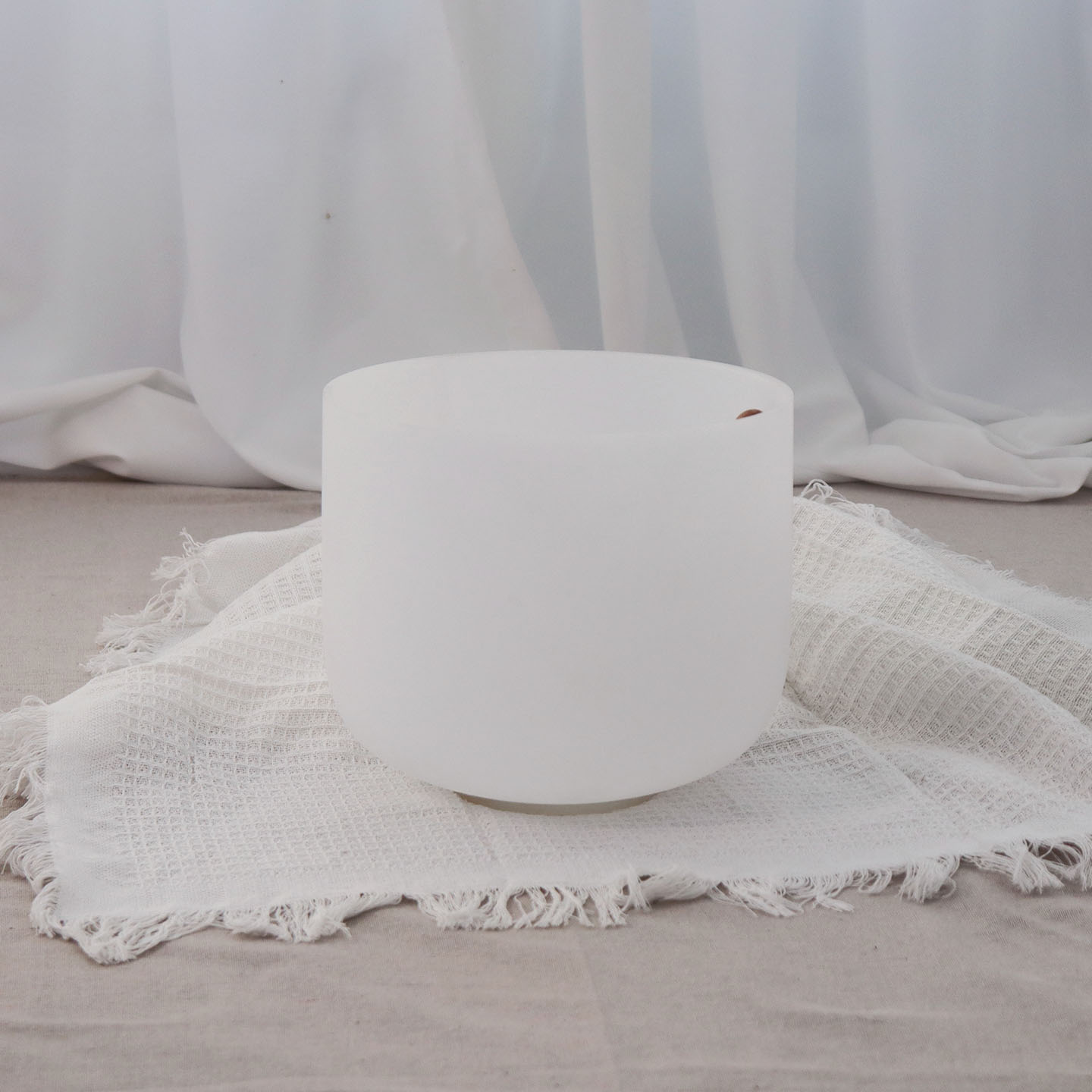 White Frosted crystal singing bowl