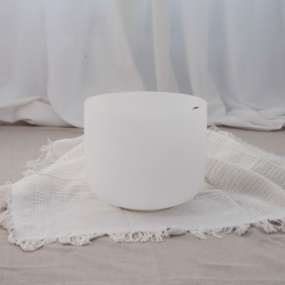 White Frosted crystal singing bowl