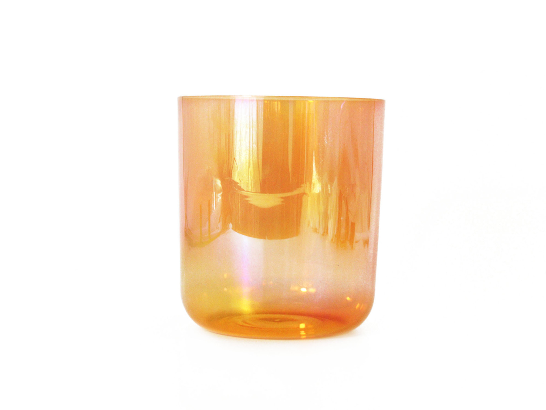 Orange Collection The Glazed Rainbow Iridescent Lacquer Crystal Singing Bowl