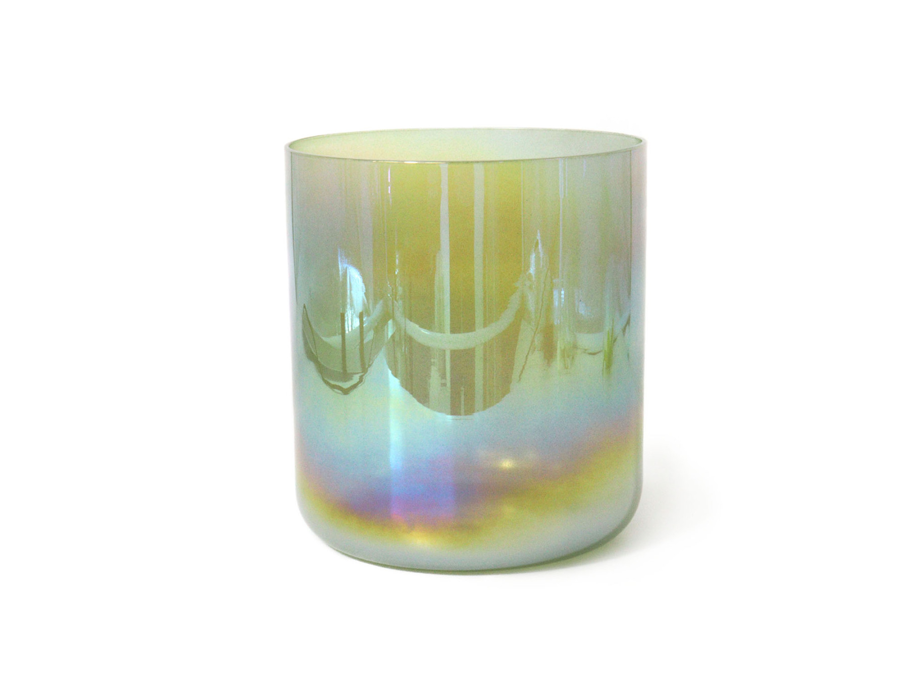 Green  Collection The Glazed Rainbow Iridescent Lacquer Crystal Singing Bowl