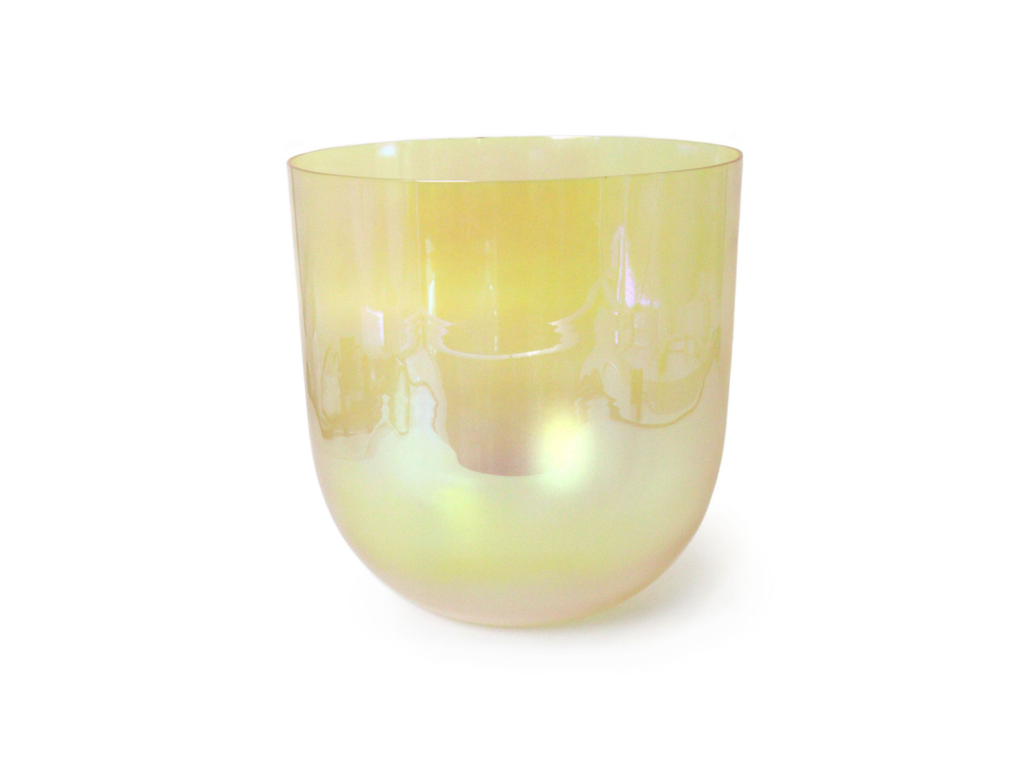 Yellow Collection The Glazed Rainbow Iridescent Lacquer Crystal Singing Bowl