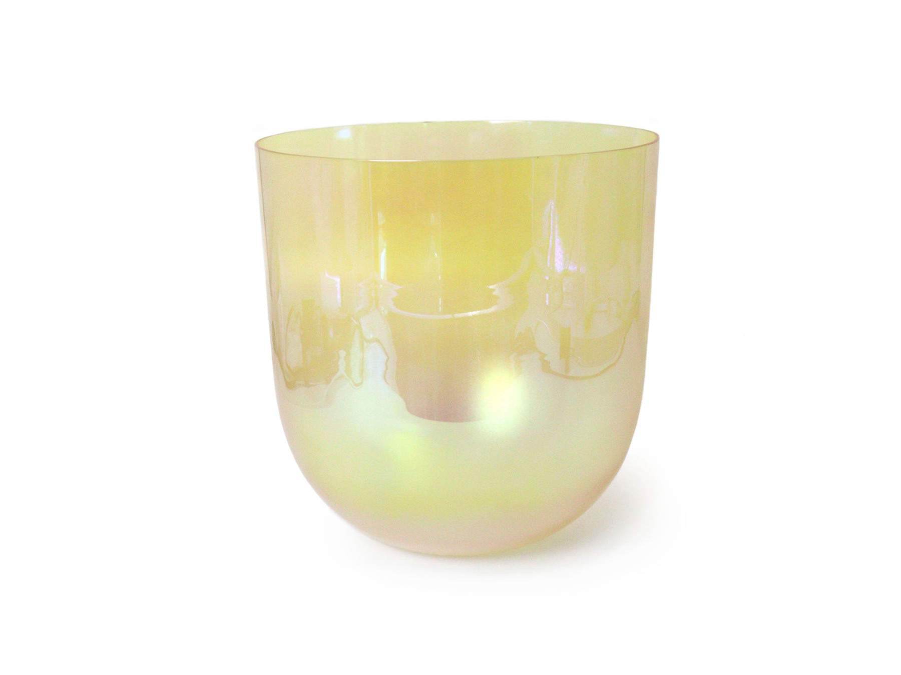 Yellow Collection The Glazed Rainbow Iridescent Lacquer Crystal Singing Bowl