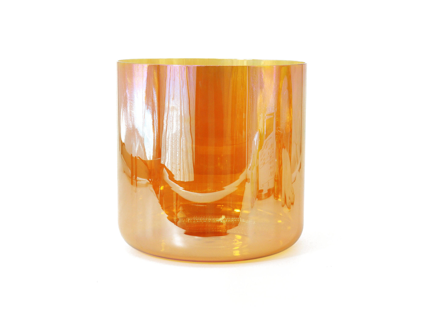 Orange Collection The Glazed Rainbow Iridescent Lacquer Crystal Singing Bowl