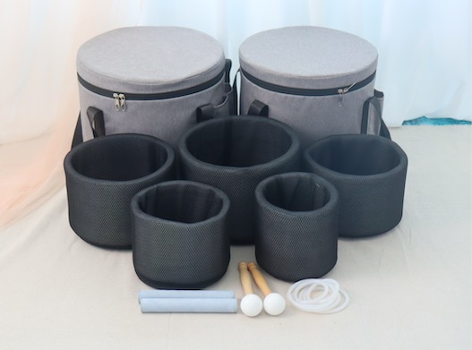  7-Chakra White Frosted crystal singing bowl
