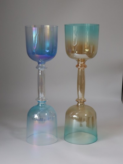 Premium Iridescent Lacquer Double-Headed Chalice Crystal Singing Bowl (Practitioner)