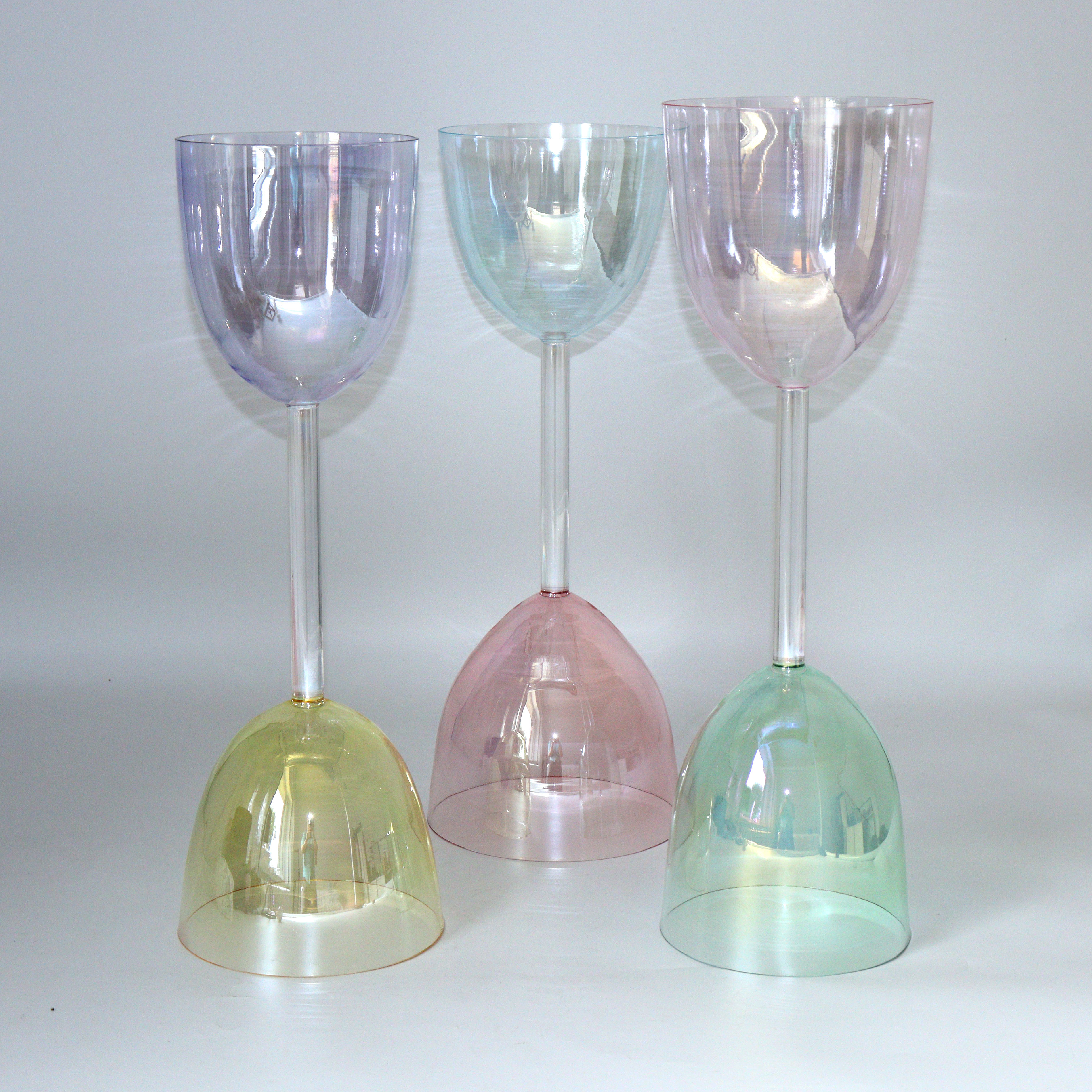 Premium Iridescent Lacquer Double-Headed Handheld Crystal Singing Bowl (Practitioner)