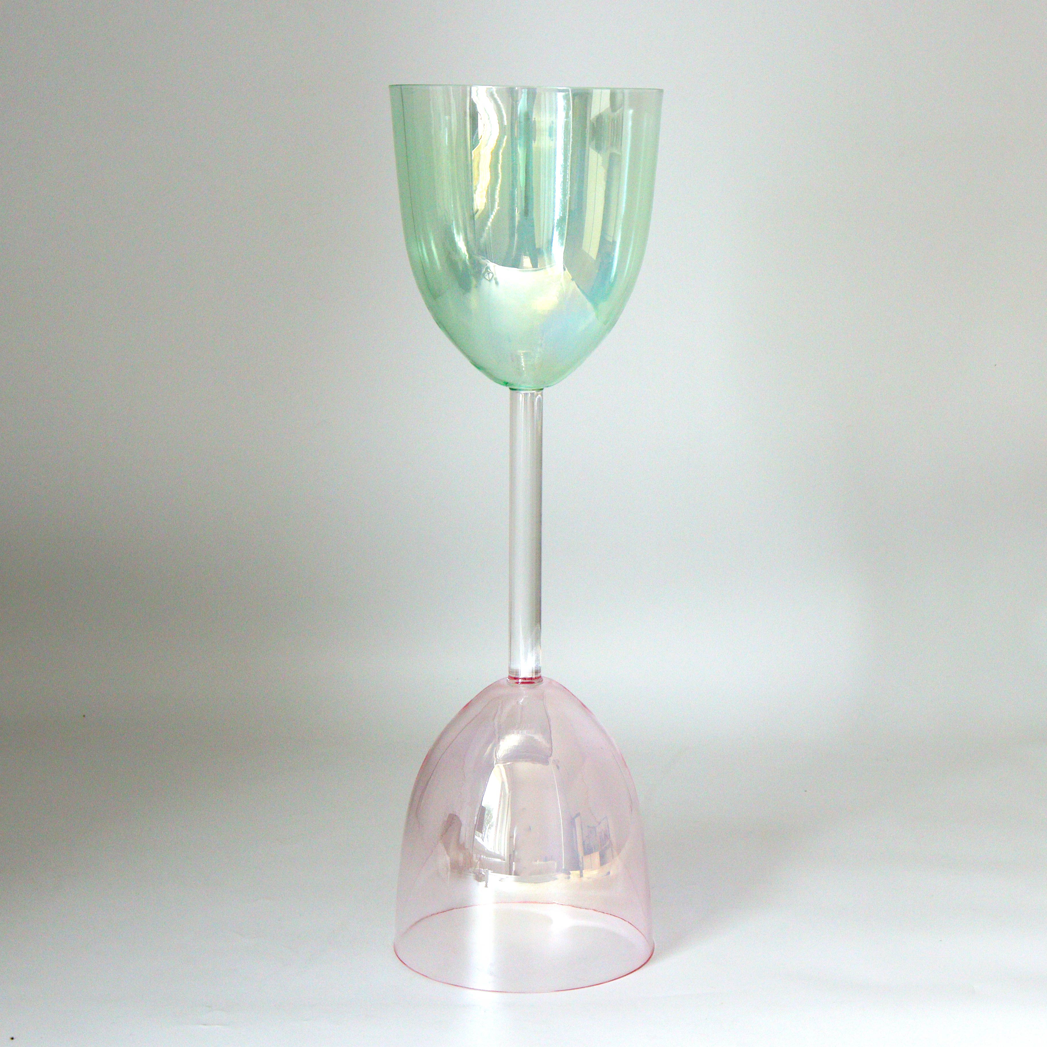 Premium Iridescent Lacquer Double-Headed Handheld Crystal Singing Bowl (Practitioner)