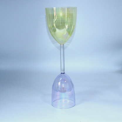 Premium Iridescent Lacquer Double-Headed Handheld Crystal Singing Bowl (Practitioner)