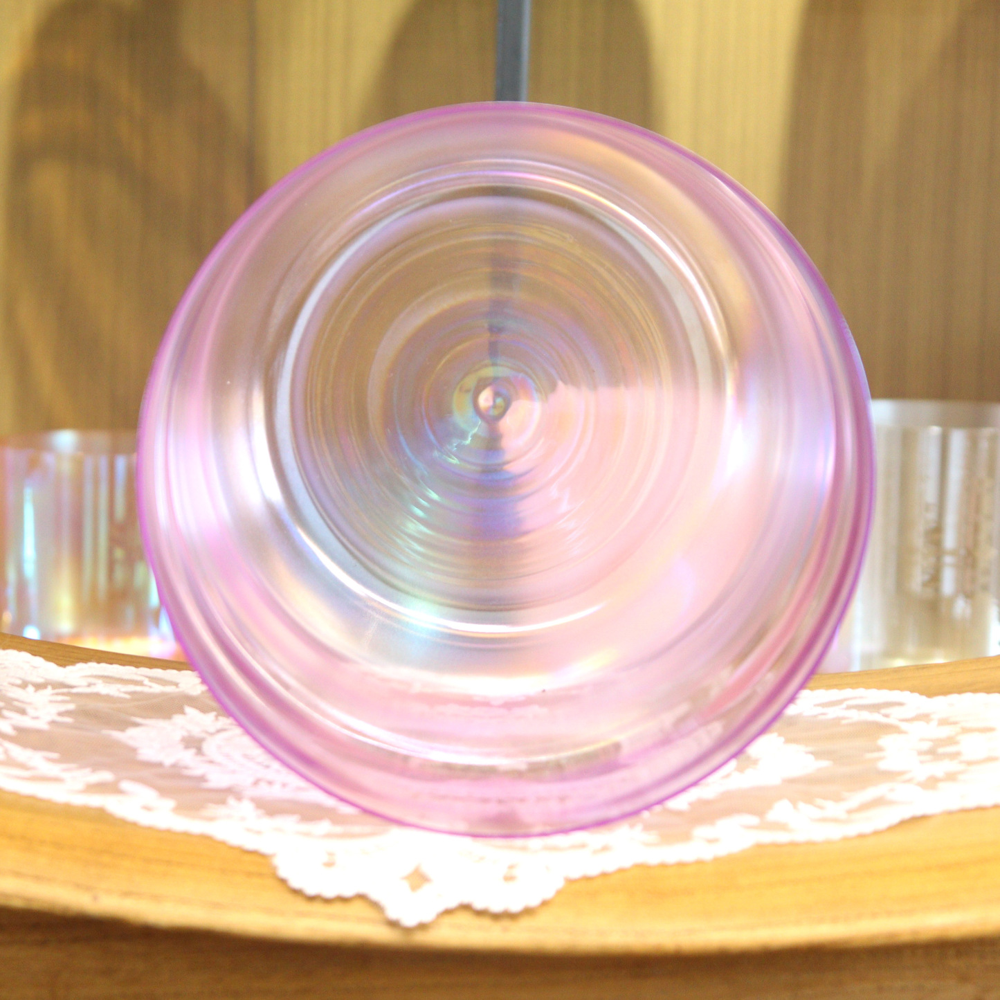 Iridescent Cherry Blossom Pink Crystal Singing Bowl