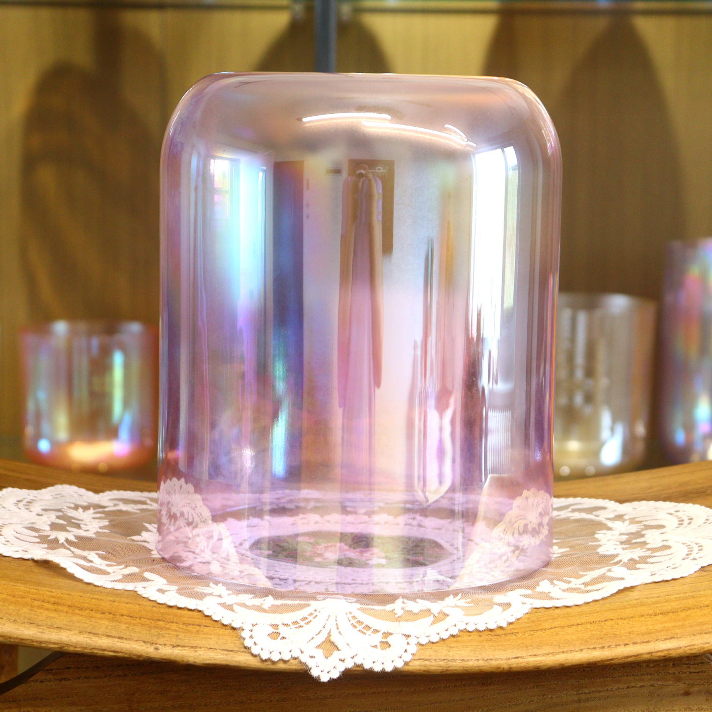 Iridescent Cherry Blossom Pink Crystal Singing Bowl