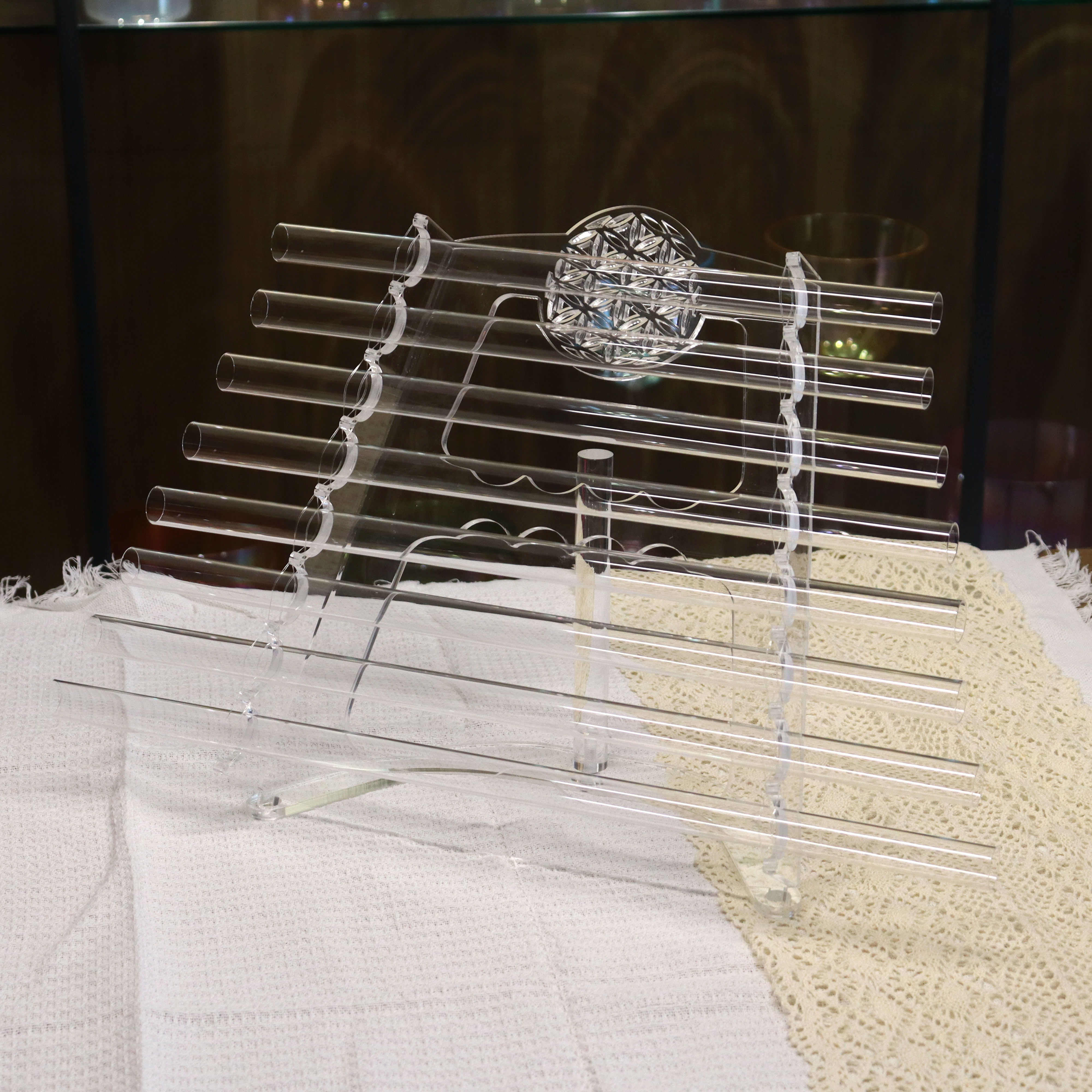 Clear Crystal Harp - Flower of Life