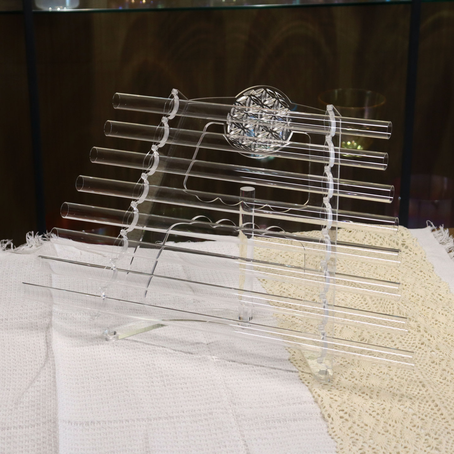 Clear Crystal Harp - Flower of Life