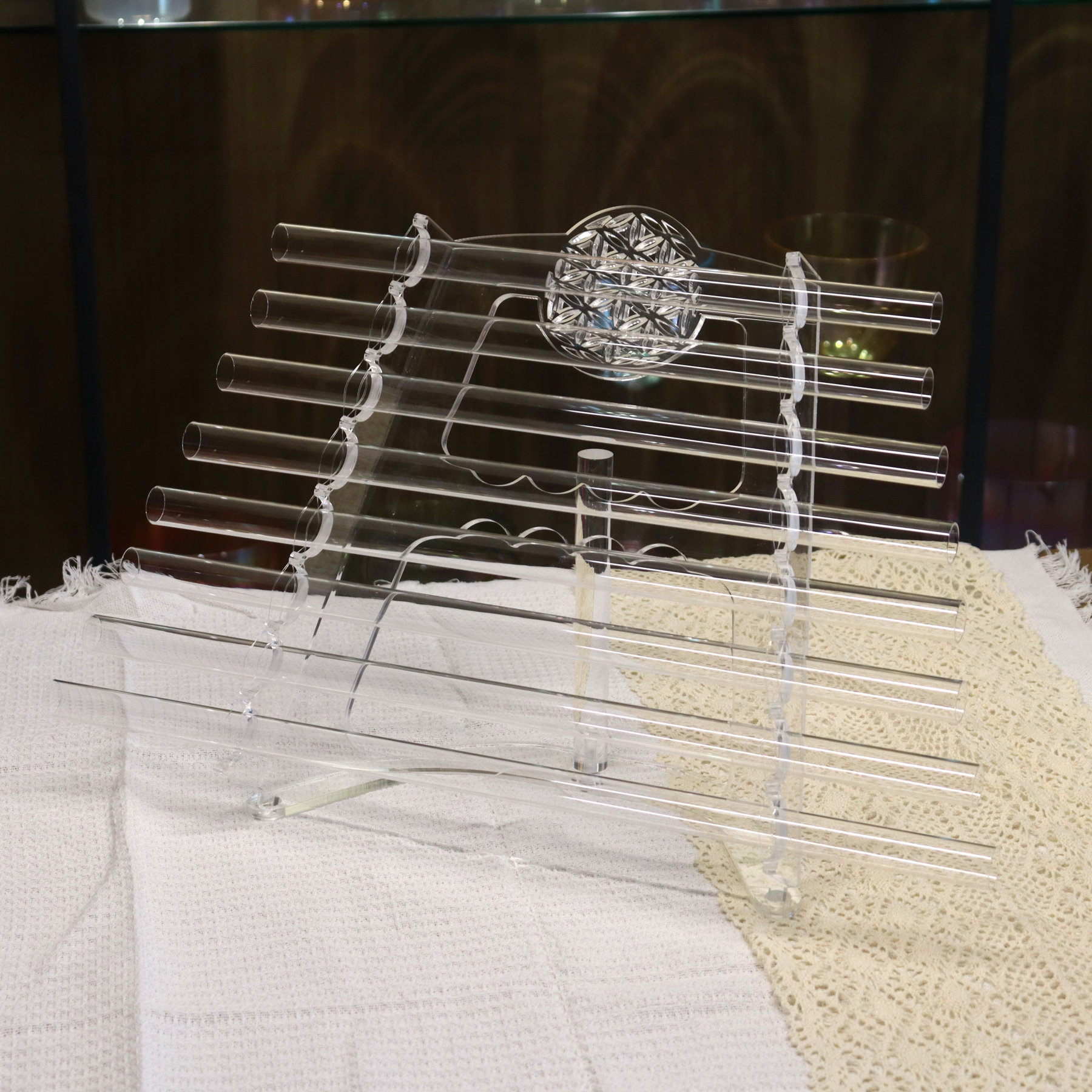 Clear Crystal Harp - Flower of Life