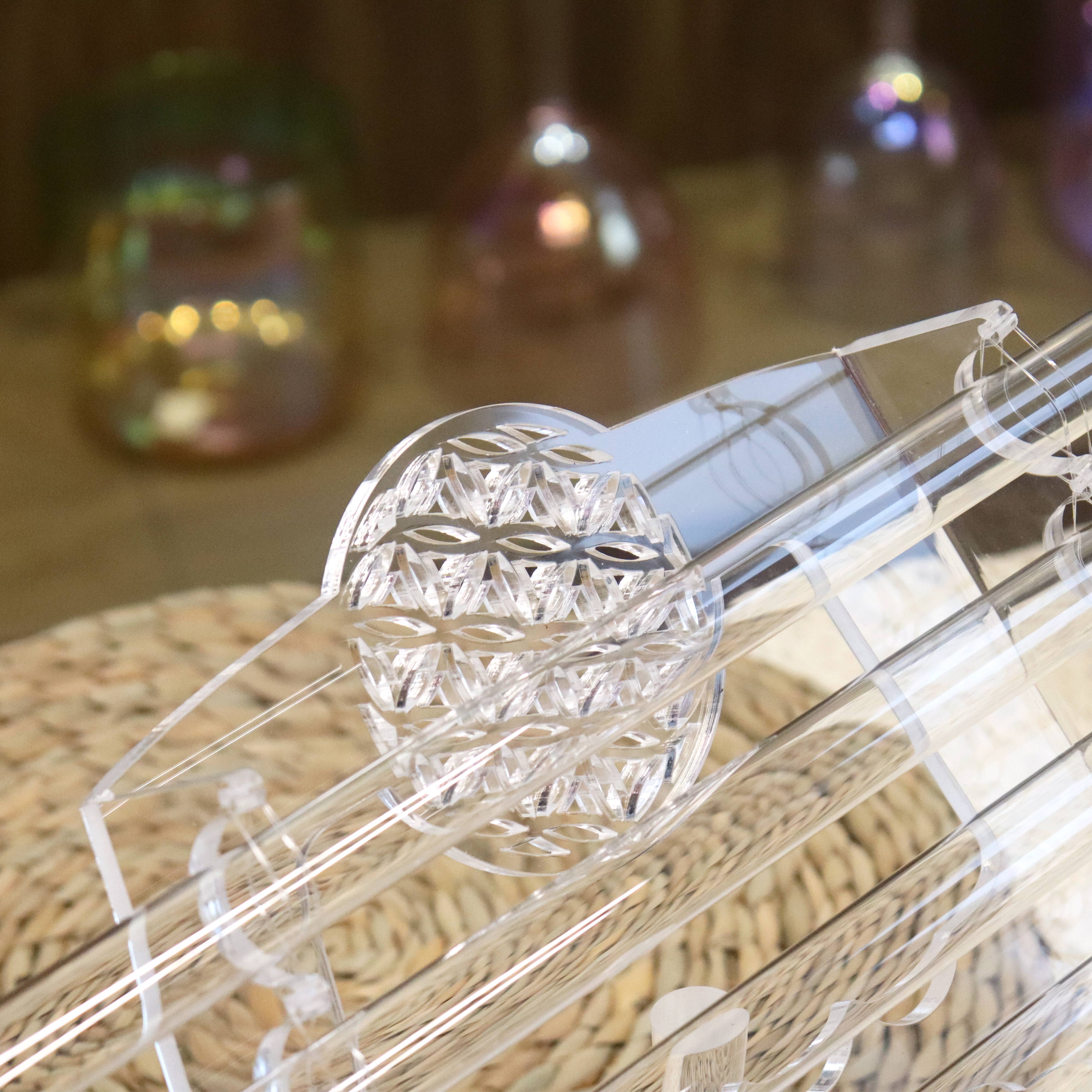 Clear Crystal Harp - Flower of Life