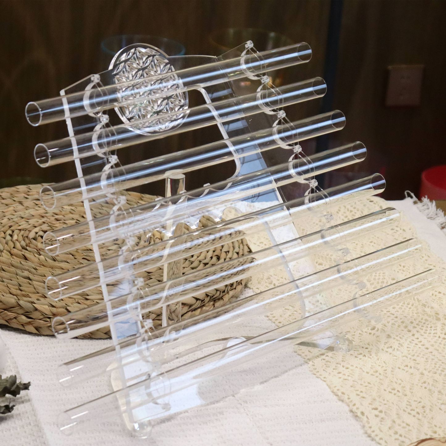 Clear Crystal Harp - Flower of Life