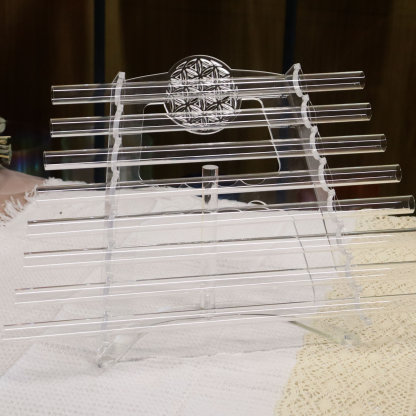 Clear Crystal Harp - Flower of Life