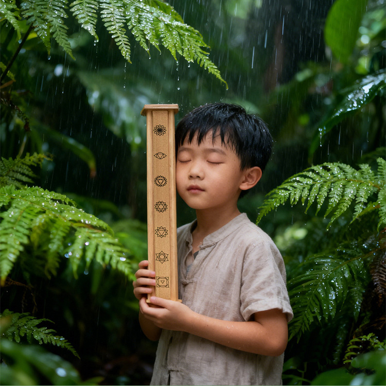 Sustain Rainstick, Free-standing design for hands-free use.