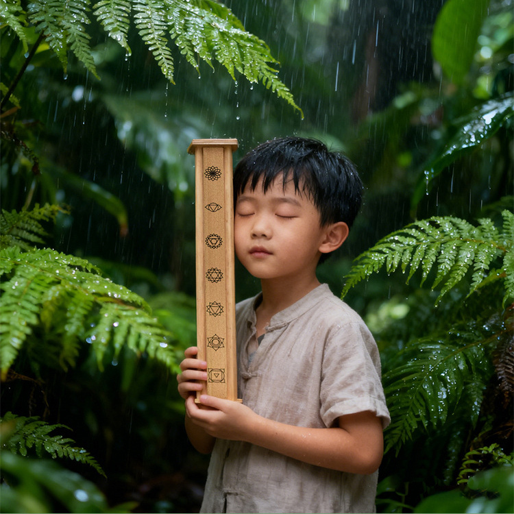 Sustain Rainstick, Free-standing design for hands-free use.