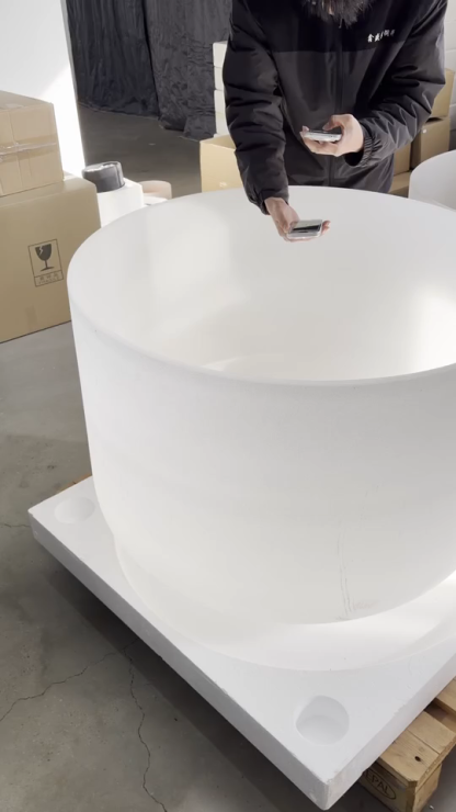 36" Super Large White Frosted crystal singing bowl