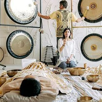 Engraved Sacred Geometry Gong,Hand-hammered Nepalese Gong, Age-old Techniques
