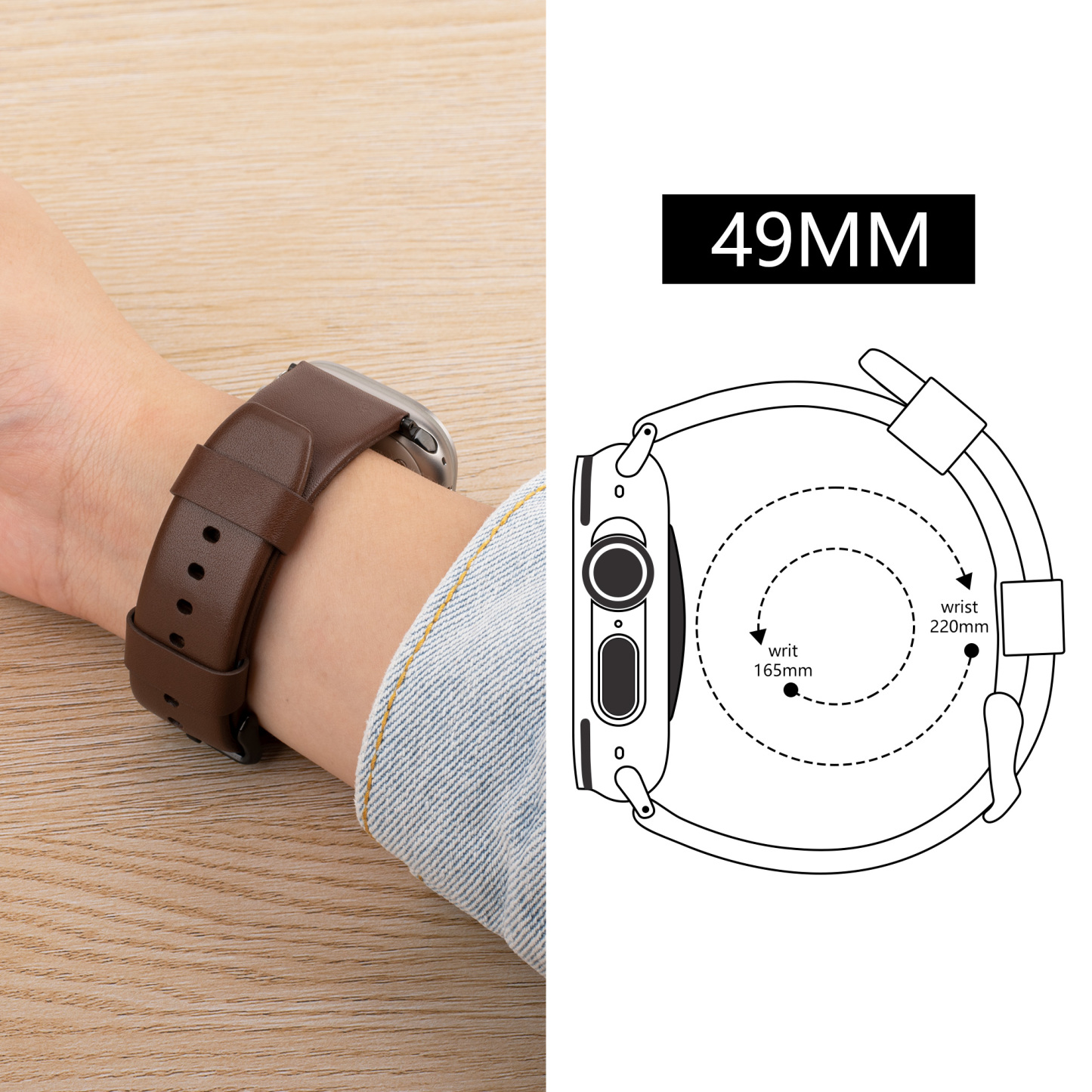 Apple Watch小牛皮方尾表带