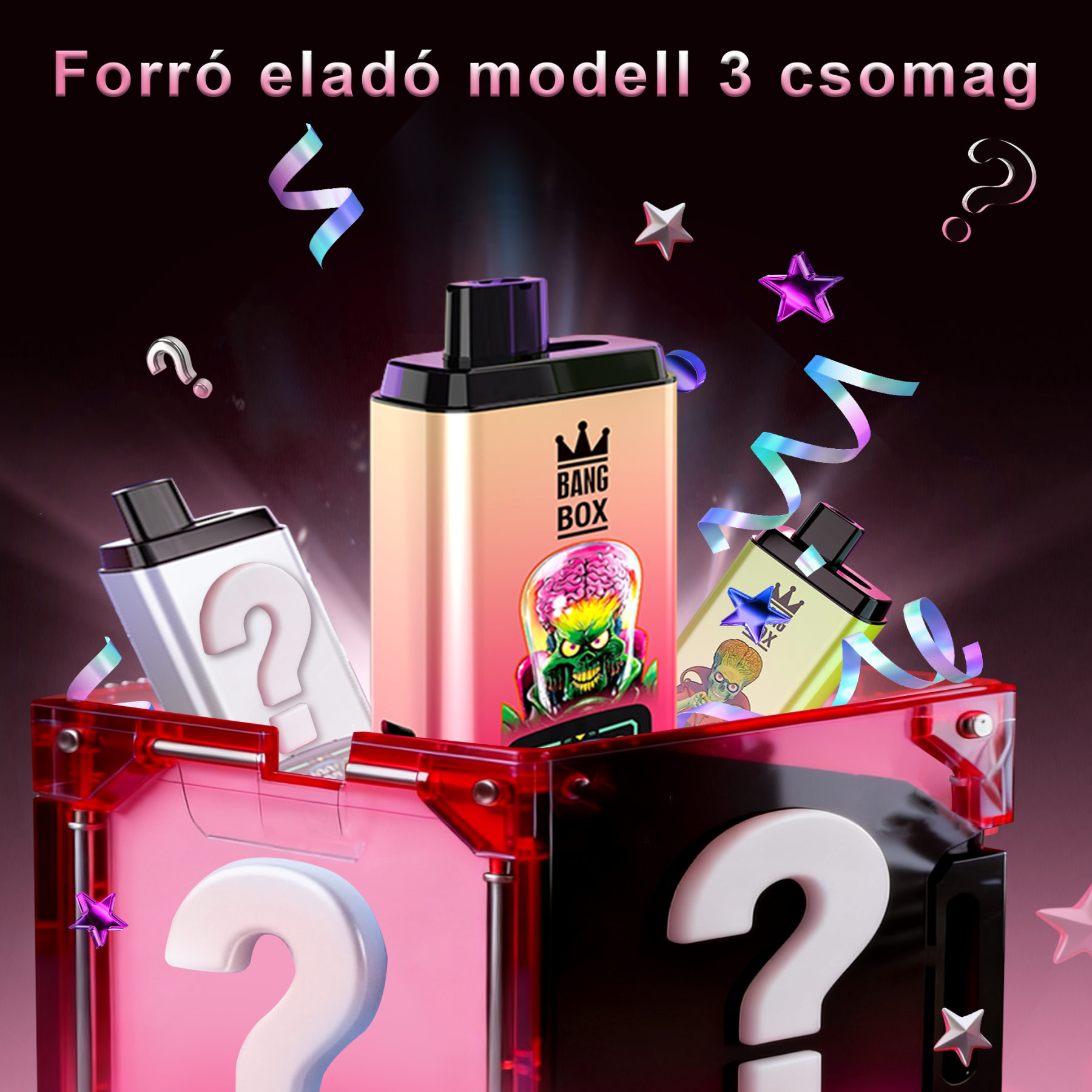 🎁3 db-os BANG BOX 50000 Puffs Double Flavor Disposable Vape – Titokdoboz árzuhanás!