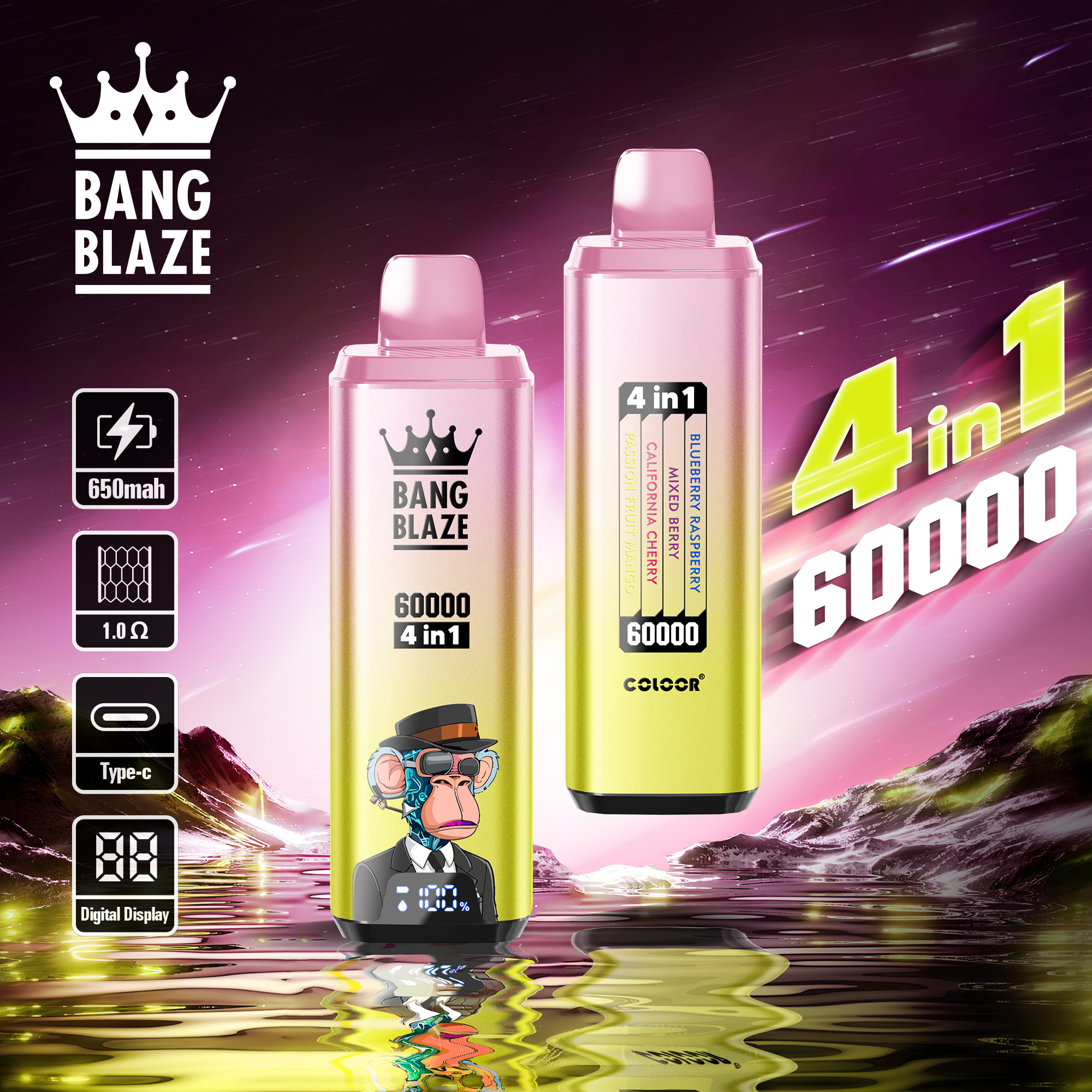 BANG BLAZW 60000 Puffs 4 in1 Flavor Disposable Vape