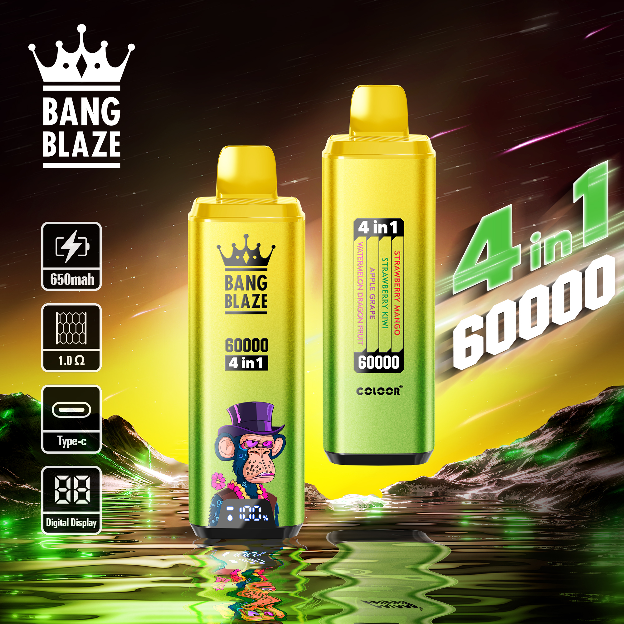 BANG BLAZW 60000 Puffs 4 in1 Flavor Disposable Vape