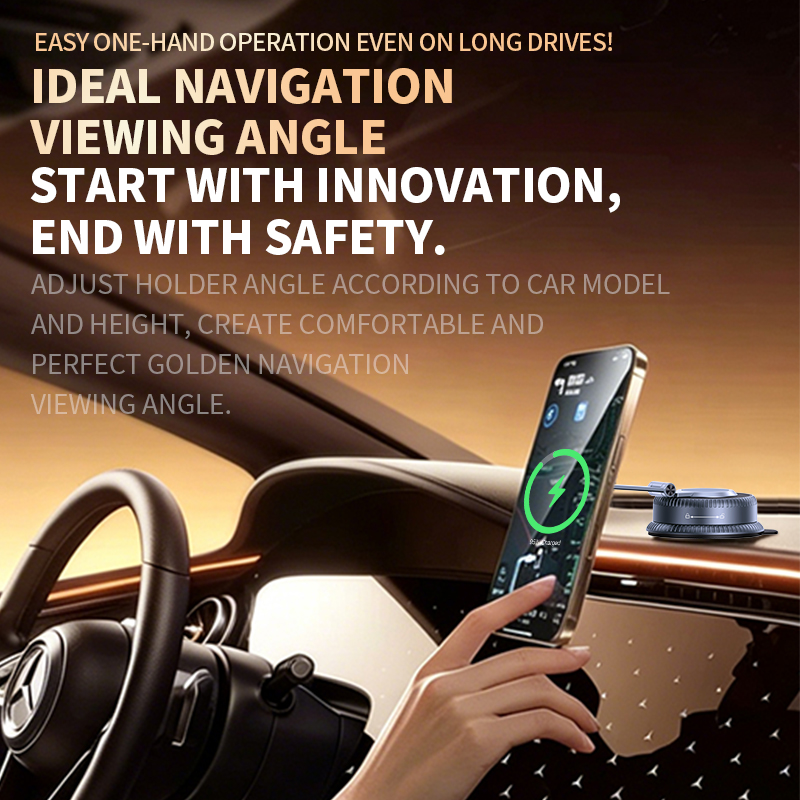 EXEEK-K33-V Qi2 25W Vacuum Suction Wireless Car Charger（Compatible with MagSafe）