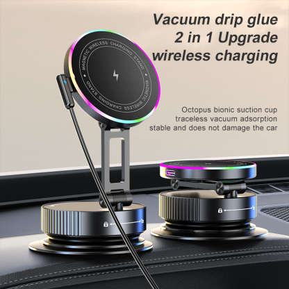 EXEEK-K13 Qi2 15W Vacuum Suction Wireless Car Charger（Compatible with MagSafe）