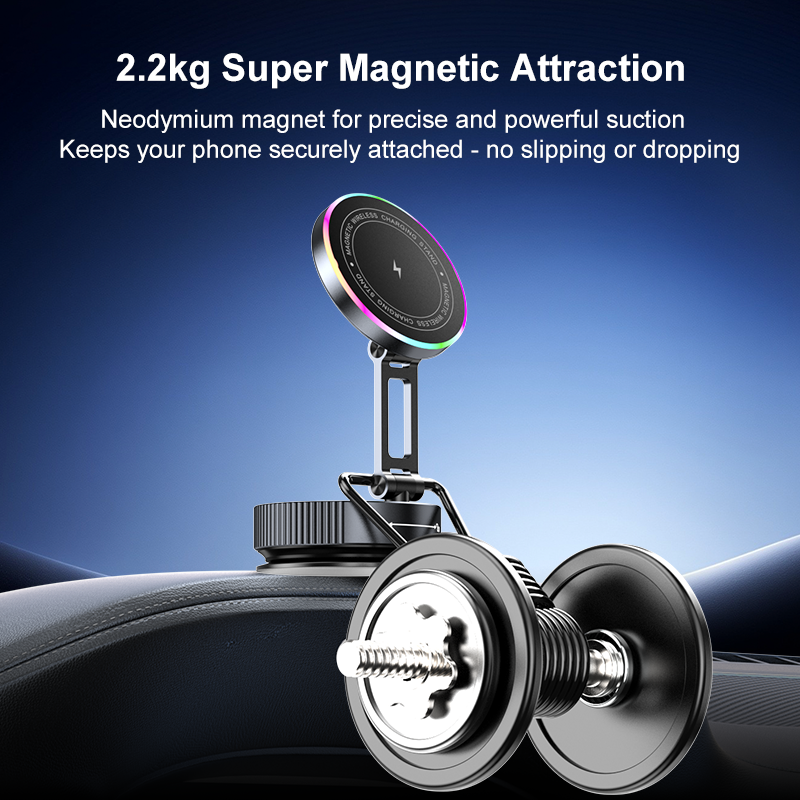 EXEEK-K13 Qi2 15W Vacuum Suction Wireless Car Charger（Compatible with MagSafe）