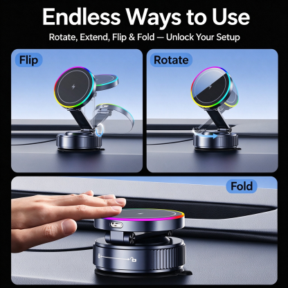 EXEEK-K5S Qi2 15W Vacuum Suction Wireless Car Charger（Compatible with MagSafe）